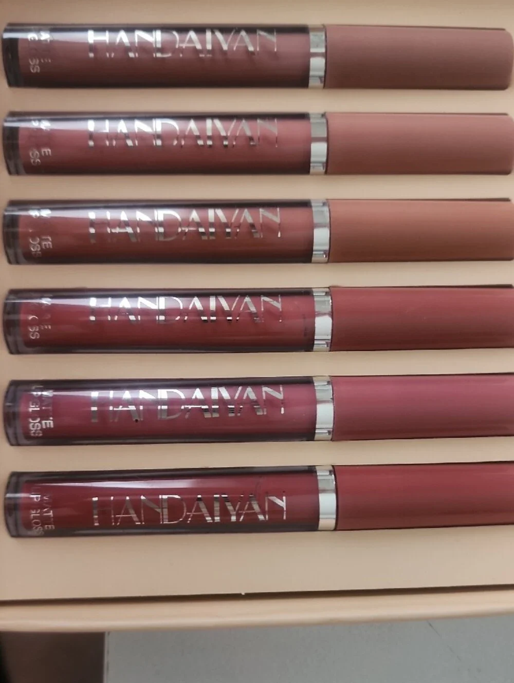 Matte Liquid Lipstick Set — Nude & Rose Mix; Set Of 5.